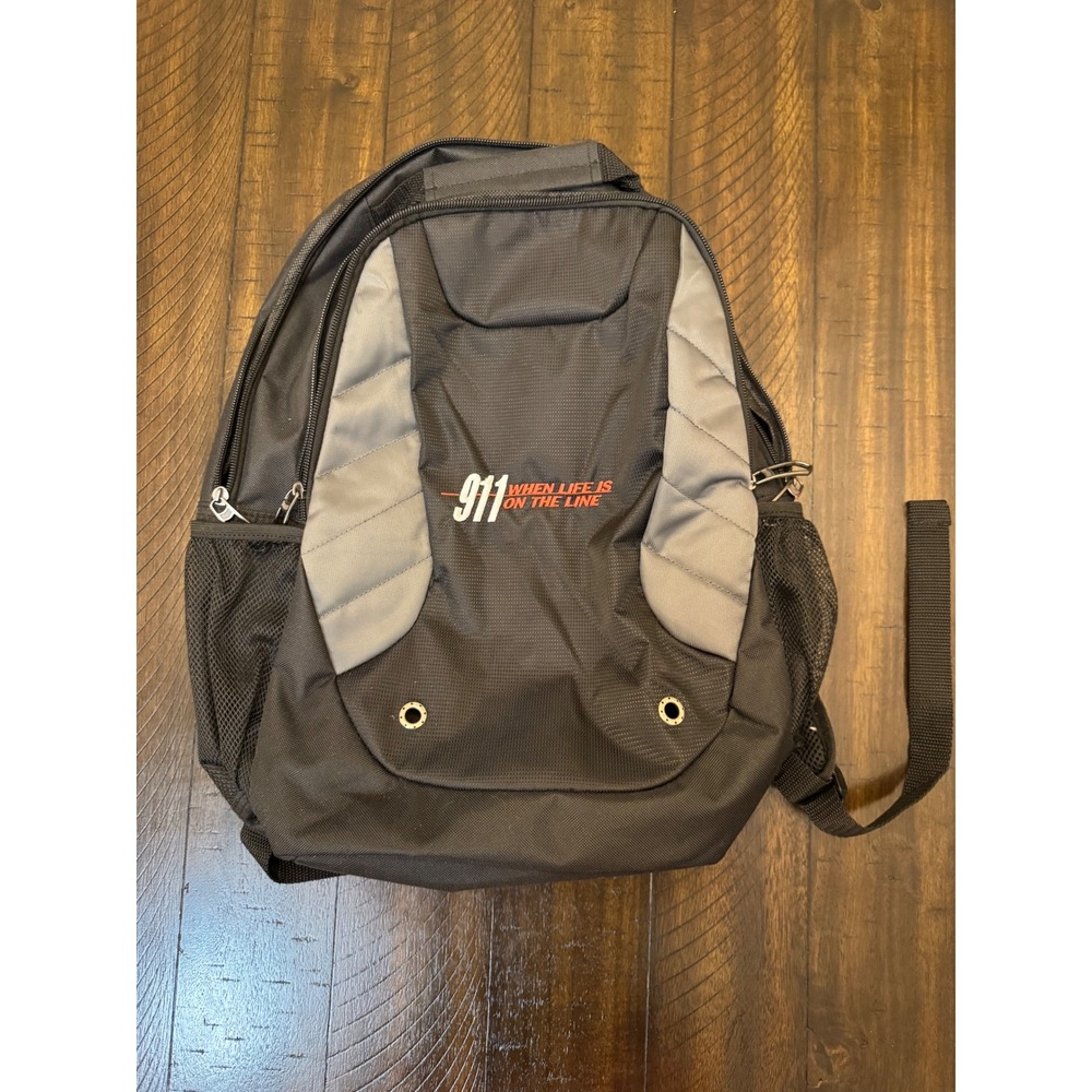 911 When Life Is On The‎ Line First Responder Backpack Black Grey Utility Bag